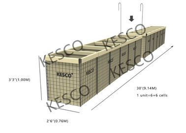 Hệ thống hàng rào Hesco phòng thủ quân sự nặng 9 mạ kẽm