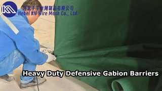 Lưới thép mạ kẽm nặng Hệ thống rào cản Gabion Rào chắn phòng thủ