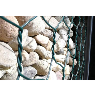 Kích thước tiêu chuẩn Hộp rọ đá hình lục giác Ba tường chắn mạ kẽm xoắn