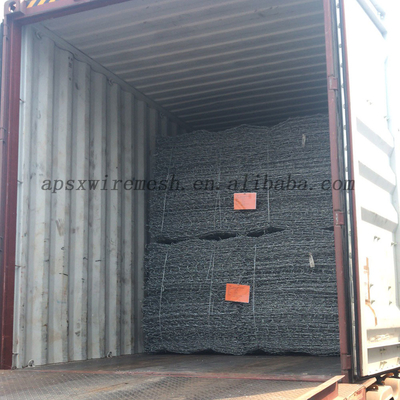 Loại lưới 8x10cm Heksagon Gabion Box Bảo vệ độ nghiêng PVC phủ