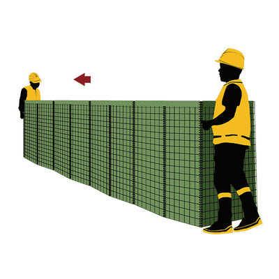 2.7m cao Glavanized Heavy Duty HESCO hàng rào phòng thủ được sử dụng cho quân sự phòng thủ pháo đài bảo vệ tường