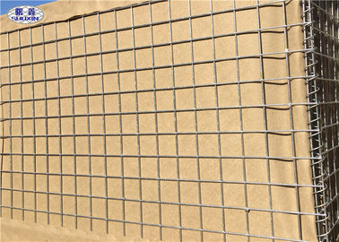 Mil 7 HDP Tường cát mạ kẽm Rào chắn quân sự Hesco với 300 GSM UV Bảo vệ vải địa kỹ thuật
