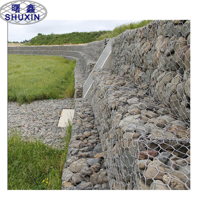 Rọ đá Galfan hình lục giác mạ kẽm chống rỉ để bảo vệ tường chắn sóng