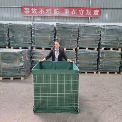 Bảo mật cao Bộ sập quân sự Hesco Rào cản thùng chứa tường cho bunker