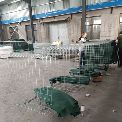 Phong điện hàn chống ăn mòn HESCO Bức tường rào chắn quân sự phòng thủ với màu xanh đậm ở Canada