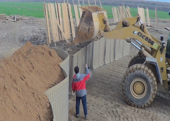 2x1x1mesh Gabion An ninh cao hàng rào quân sự gấp tường container cho bunker