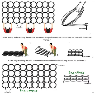 Tầm nhìn thấp Đường dây dệt galvanized Rào cản chống xe tăng Rào cản lưới dây lưới bẫy lưới