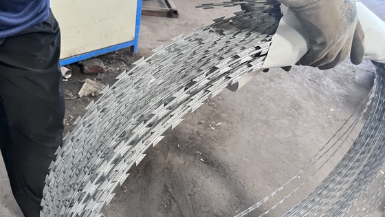 Hàng rào an ninh mạ kẽm Dây thép gai có kẹp chéo