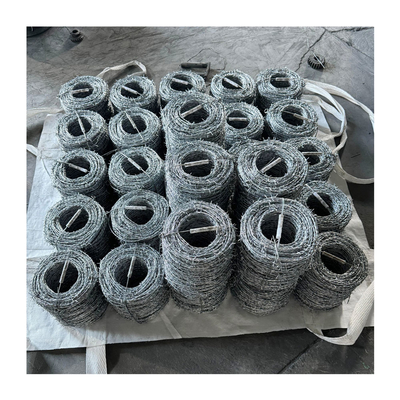 500 mét sợi dây thép gai 12,5 gauge sợi dây thép gai kẽm với 14 gauge 4 điểm sợi