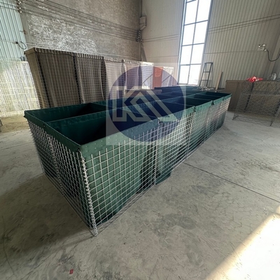 Quân đội phòng thủ Hesco rào chắn với nóng ngâm kết thúc galvanized cho nhà trú ẩn khẩn cấp