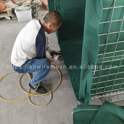 350g Dòng vật liệu nhôm kẽm hàng rào phòng thủ hàn tường Gabion với cát / Xanh Geotextile