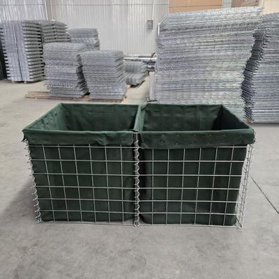 MIL1, MIL 7, MIL 10, MIL 12, MIL 19 2.74M cao đắm nóng Geotextile lót hàn Gabion Hesco túi cho quân sự phòng thủ rào cản pháo đài