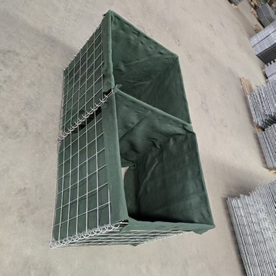 MIL10 2.21M Hộp Gabion hàn đệm nóng nhúng nhựa HESCO Lấp đầy đất Rào cản cấp quân sự để kiểm soát lũ lụt