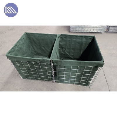 HDP bền galvanized MIL19 2.74M cao hàn Gabion Box Geotextile vải lót phòng thủ pháo đài rào cản