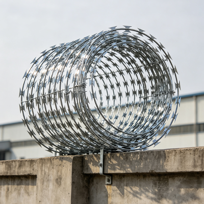 Heavy Duty Galvanized Razor Barbed Wire BTO-22 Anti-Climb Security Fence for Warehouse