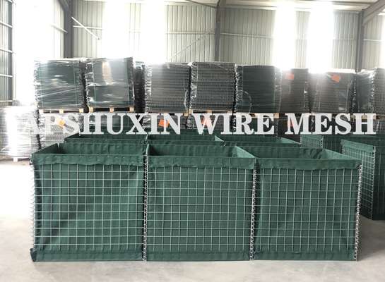 Tường cát quân sự bằng thép không gỉ Hesco Barrier Chống nổ 1,37m 2,21m