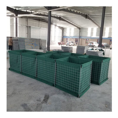 Hàng rào quân sự bằng cát HESCO hàn Mil4 với vải địa kỹ thuật 300g / M2