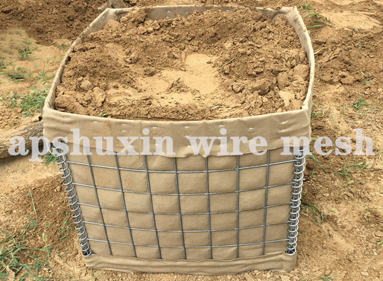 Chiều cao 1,37m 0,61m 1,68m Gabion Quân sự Hàng rào Hesco Điện mạ kẽm
