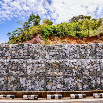 Thang cao galvanized dệt Gabion với sợi 2.7mm / Edge Sợi 3.4mm cho tường giữ