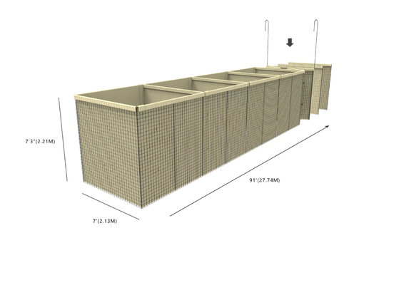 ISO CE Chống ăn mòn Tường cát quân sự Hesco Barrier Độ bền cao