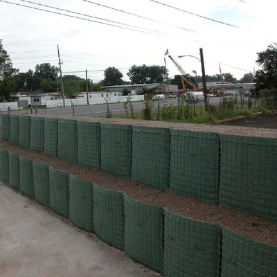 Các pháo đài Hesco mạ kẽm như lưới Gabion bảo vệ được sử dụng hàng rào tường chắn