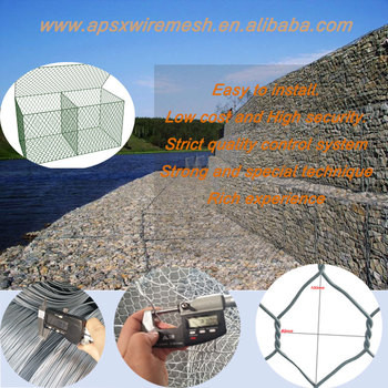 Mái bọc kẽm nặng PVC Gabion Box 2x1x0.5m Để tăng hiệu suất