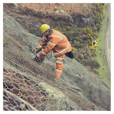 SNS Galvanized Heavy Duty Rockfall Netting Passive Protection Gabion Mesh Rào với dây thừng