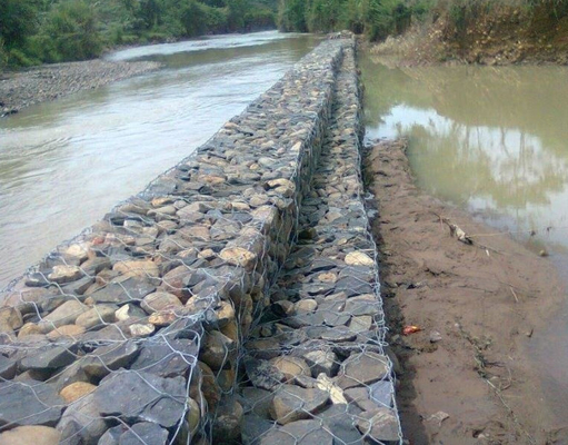 2*1*0.5M Pvc phủ Gabion Box Galvanized Heavy Duty Mesh
