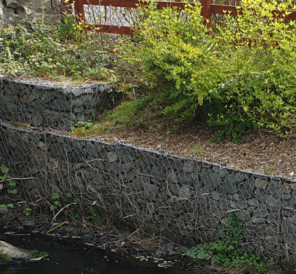 PVC phủ sợi dây chuyền galvanized lưới Gabion Box 1 * 1 * 1 M Xanh Để bảo vệ đá rơi
