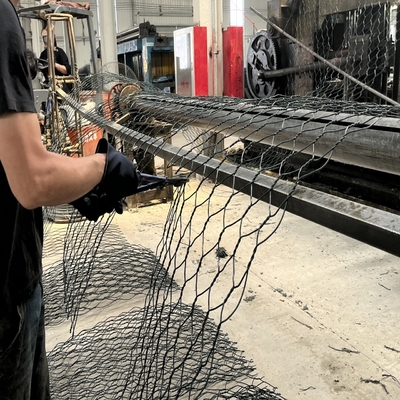 Green PVC Galvanized Gabion Box sông bảo vệ Stone Mesh 100mm X 120mm
