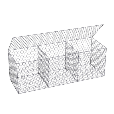 Đá điền 4 * 1 * 1m PVC phủ Gabion Box Galvanized Woven Mesh