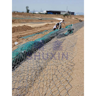 Sợi sắt 2.7mm Galvanized Gabion lỗ 8 * 10cm dệt cho đá