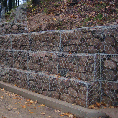 Al Zinc Caoted 3,05mm Galvanized Gabion Basket Hexagonal 80x100mm 4x1x1m