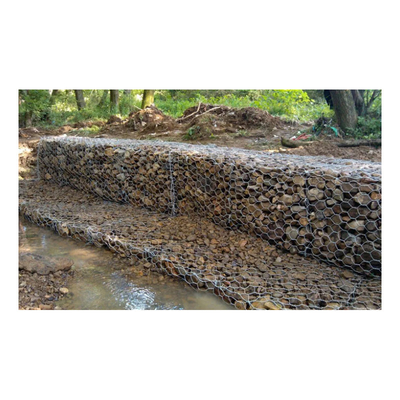 Anping bán buôn Galvanized 4 * 1 * 1 M Green Gabion Stone Basket Để bảo vệ đất và đá
