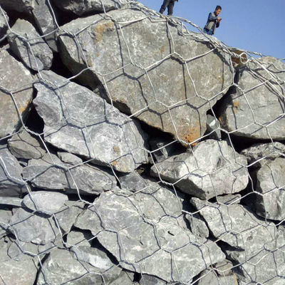 Hộp Gabion galvanized ngâm nóng / giỏ Gabion cho kiểm soát xói mòn bờ sông & bảo vệ lũ lụt