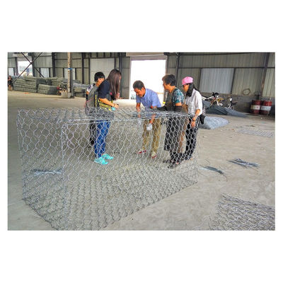 Nhà máy trực tiếp Gabion giỏ nhà sản xuất Hot Dip kẽm 2x1x1m Hexagonal dệt lồng đá để bảo vệ bờ sông
