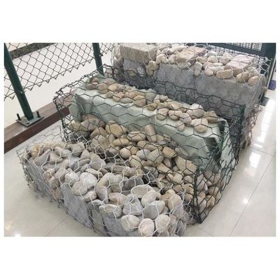 Gabion Hộp Phủ Galfan / Giỏ Lưới Dây Thép Lục Giác Xoắn Đôi cho Tường Chắn & Bảo vệ Bờ Biển