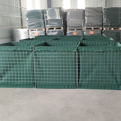 Phong điện hàn chống ăn mòn HESCO Bức tường rào chắn quân sự phòng thủ với màu xanh đậm ở Canada