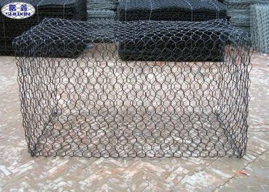 80X100 Lớp phủ PVC Gabion Lồng tường, Dây lưới giỏ giữ chân tường