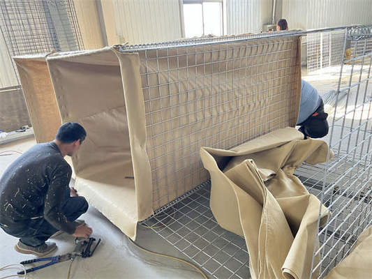 Tường cát kẽm hàn Rào chắn phòng thủ chống nổ Cage phòng chống lũ Gabion Blast Wall Geotextile Bastion Barriers