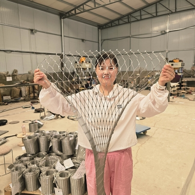 Xây dựng hàng rào động vật Giao diện linh hoạt Băng tường Stainless Steel Wire Rope Mesh For Plant Climbing Mesh / Cable Mesh