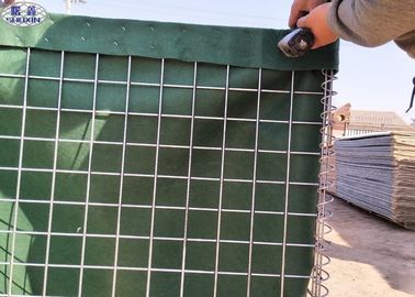 Rào chắn đầy cát linh hoạt Gabion mạ kẽm với vải địa kỹ thuật xanh