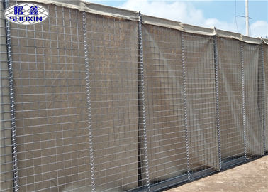 Màu be tùy chỉnh đầy cát rào cản / dây hàn lưới Gabion phòng thủ Bassion
