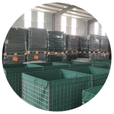Rào chắn phòng thủ Hesco mạ kẽm nhúng nóng tiêu chuẩn quân sự, Tường cát phòng thủ Hesco trong trường bắn