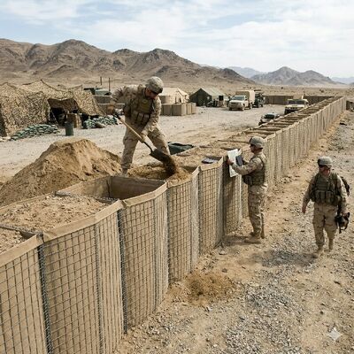 Rào chắn phòng thủ 3 "X3" Thép hàn Gabion Bao cát Pháo đài Chu vi lũ lụt Tường bảo vệ an ninh