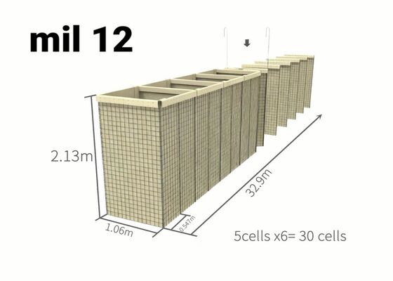 Rào cản quân sự được thiết kế với lưới dây thép galvanized đắm nóng và thiết kế đa tế bào để dễ dàng lắp đặt