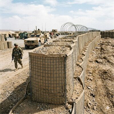 Lưới chống cháy nổ Gabion hàn mạ kẽm nhúng nóng Tường chống cháy nổ