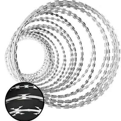 Dây thép gai mạ kẽm nhúng nóng BTO-22 Concertina Dây thép gai chống leo dây an toàn cho hàng rào tường trang trại Thị trường Kenya