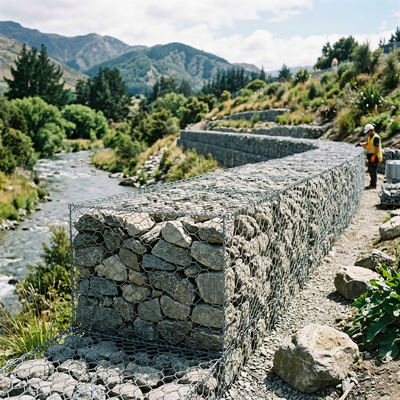 Hộp Gabion lưới dệt trực tiếp tại nhà máy để bảo vệ bờ sông