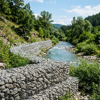 Giỏ Gabion dệt hình lục giác bọc nhựa PVC cho tường chắn